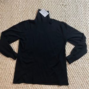 Carolyn Taylor Large Wycliff Bishop Long Sleeve Black Turtleneck Sweater